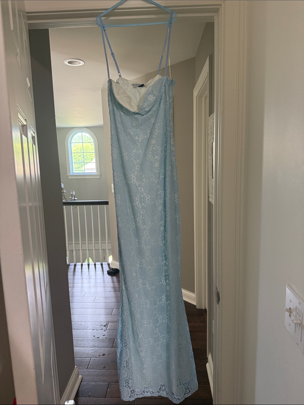 Peppermayo Light Blue Floral Lace Maxi Dress - Picture 3 of 4